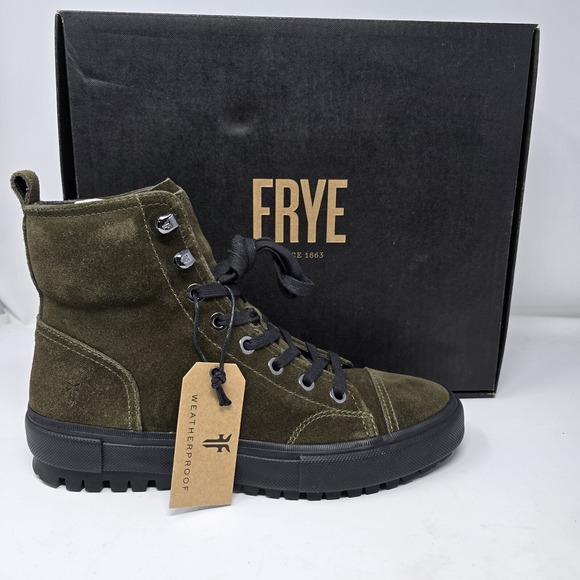 Frye Other - FRYE Boots Mens 10.5 Ryan Military Lace Up Leather Olive Green New